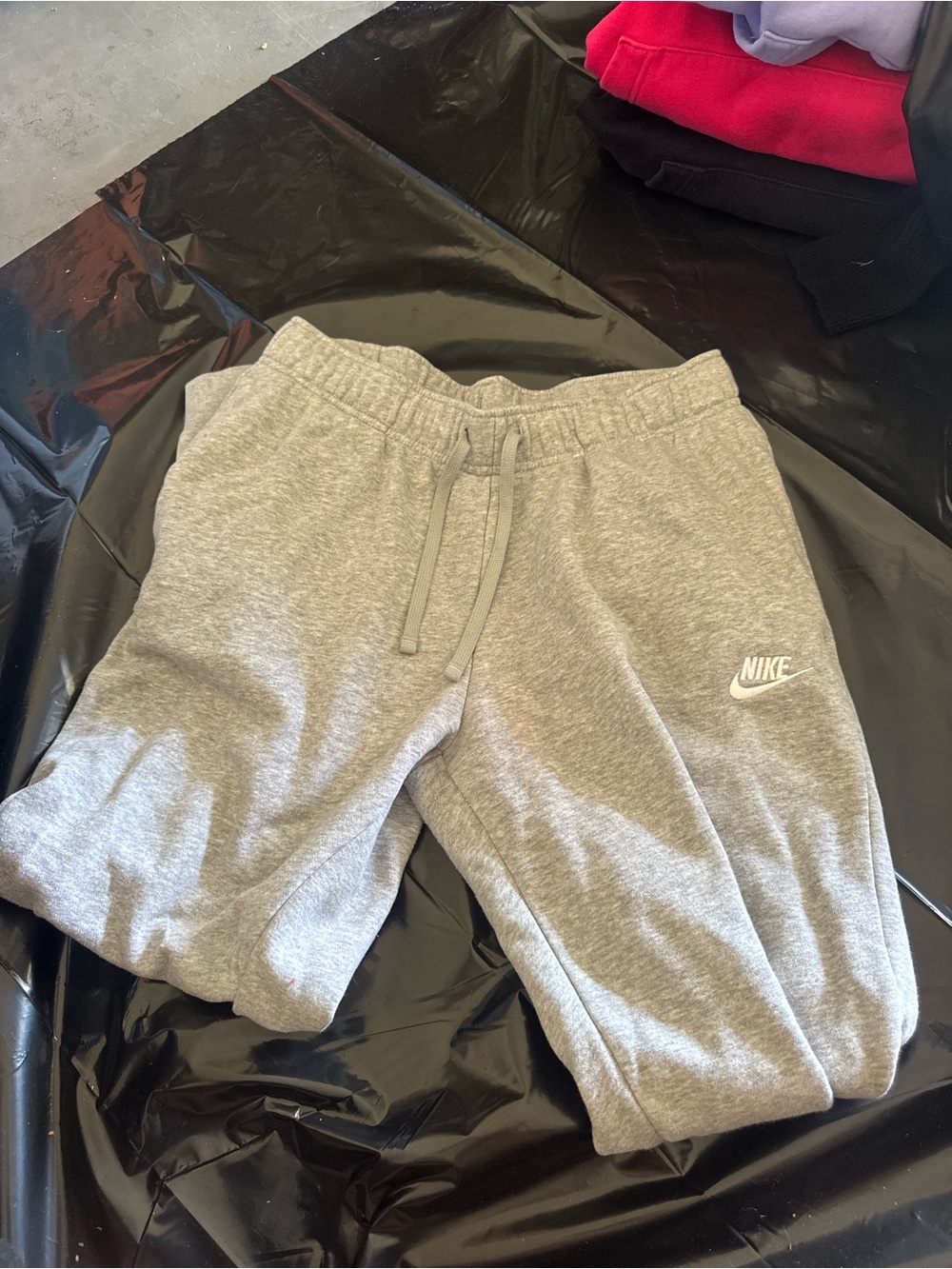 Nike Gray Kids Fleece Shorts with Drawstring